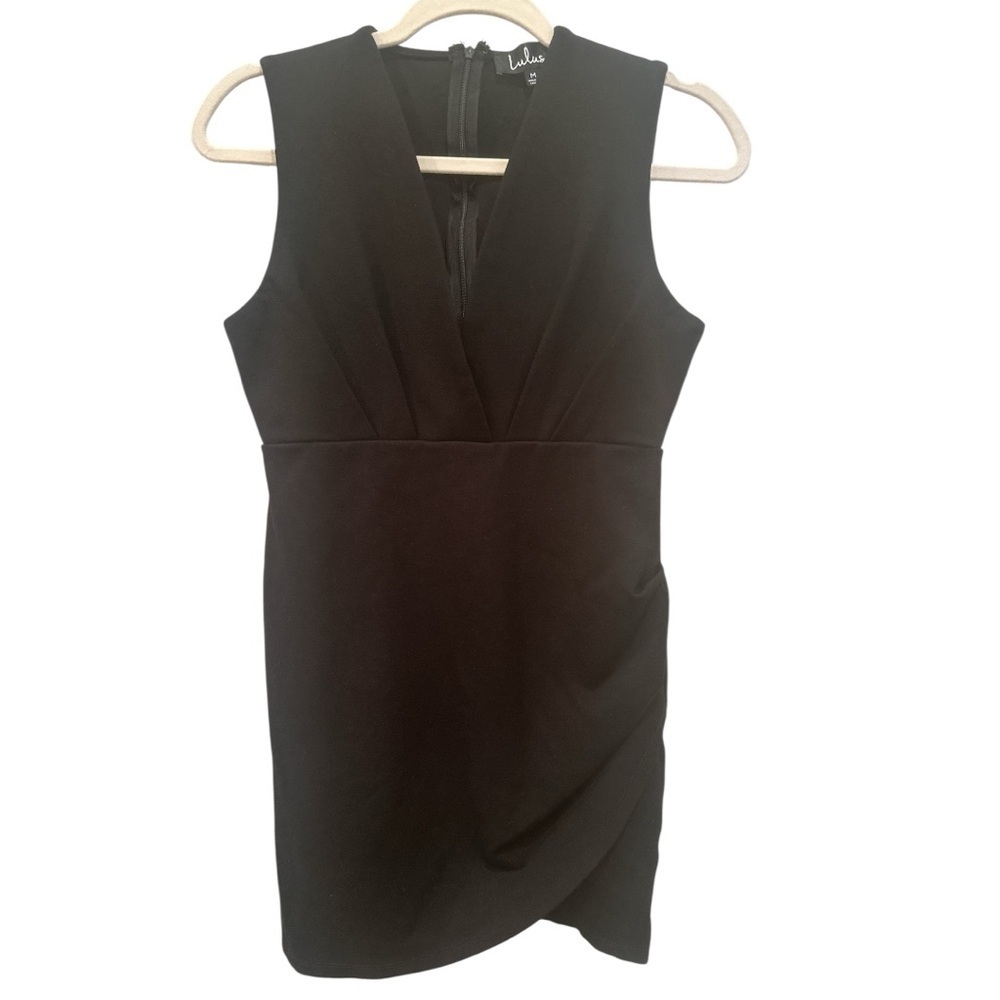 Lulu's Chic Black V Neck Mini Dress Party Festival Gothic Size Medium